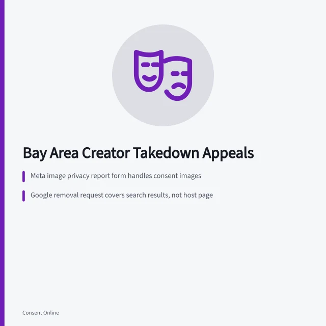 Card on Bay Area creator takedown appeals at Meta, Google, Twitch. How Bay Area creators handle platform takedowns at Meta and Twitch