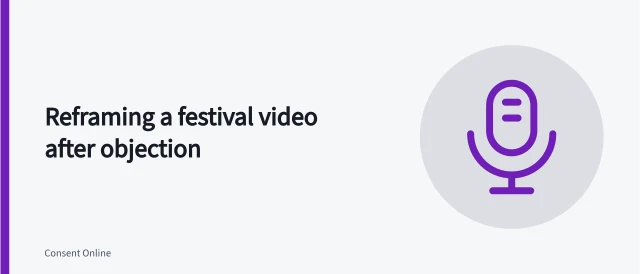 Video editing workflow isolating disputed festival footage and reframing the story. Reframing a fictional neighborhood festival video after a bystander objection case