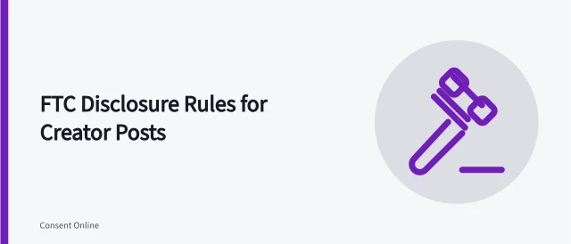 FTC endorsement guide card on creator disclosure rules. FTC endorsement guides for American creator posts and licensed image reuse