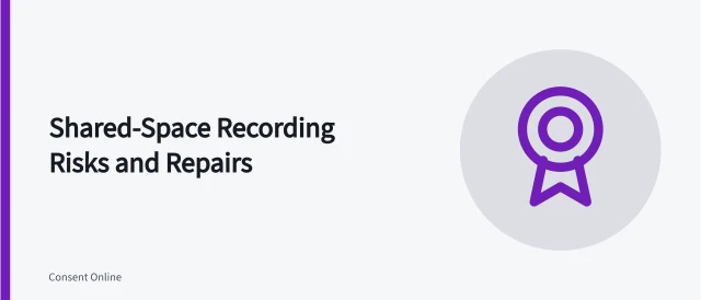 Card on hidden recording, unclear venue approval, bystanders, sensitive places, objections, and confrontation. Hidden recording, unclear venue rules, captured bystanders, sensitive locations, objections, and unsafe confrontation