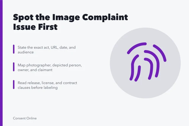 Checklist for identifying image complaint issues before sending notice. How to Identify Image Complaint Issue Types
