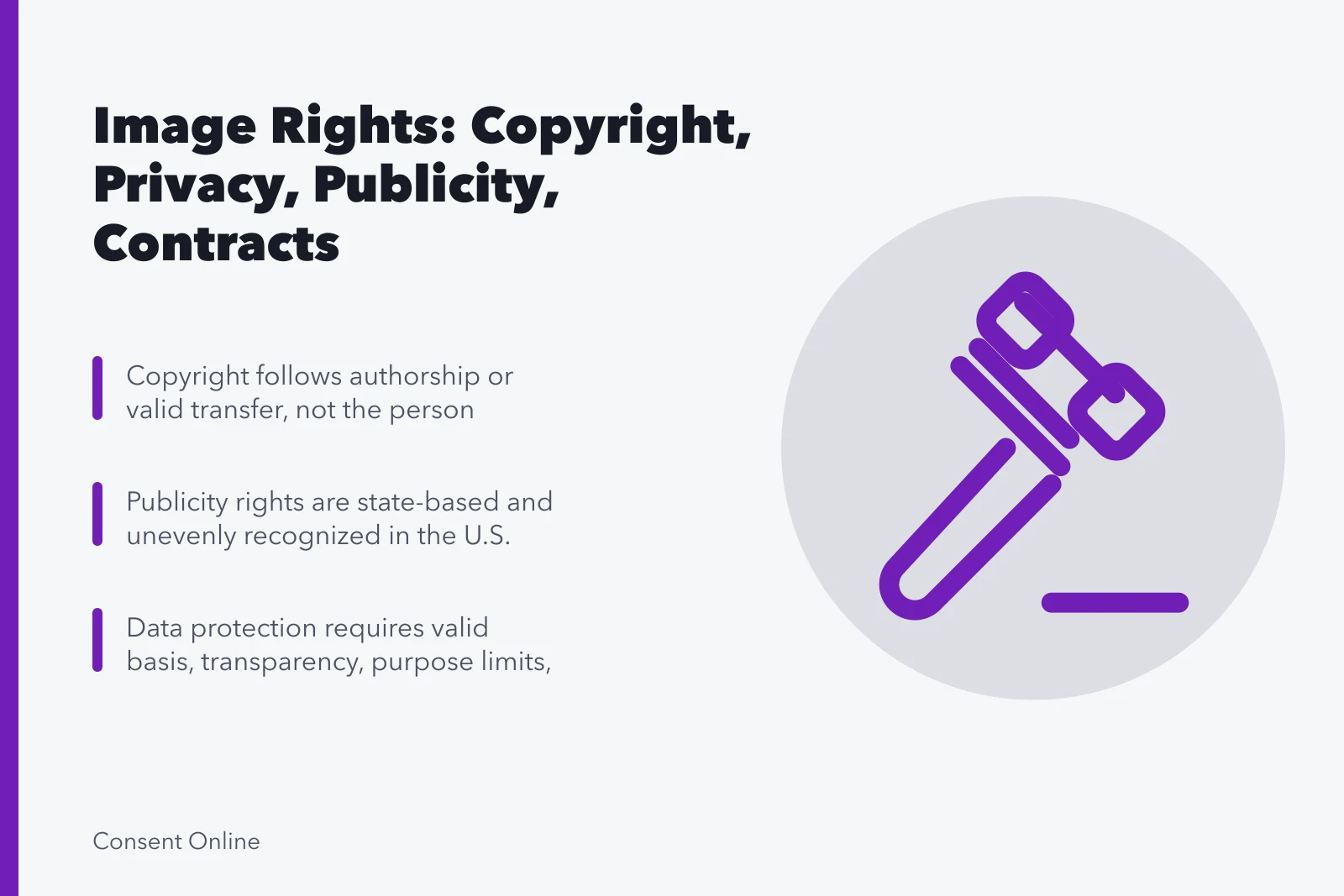 Guide separating copyright, privacy, publicity, contract, confidentiality, and data protection in images. Image rights guide: copyright, privacy, publicity, contract, confidentiality, data protection