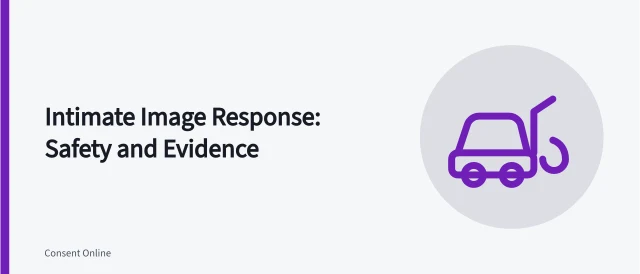 Card on intimate image response safety, evidence, and support steps. Intimate image response problems: rushed deletion, unsafe contact and false helpers