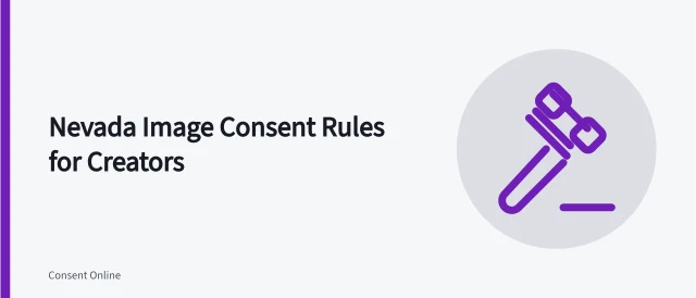 Card summarizing Nevada image consent, 2257 records, and convention release rules. Nevada nonconsensual intimate image rules and Las Vegas creator conventions